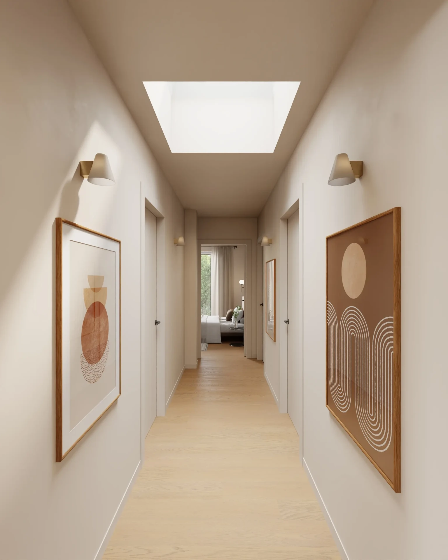 Tageslichtflur des Penthouses mit Oberlicht